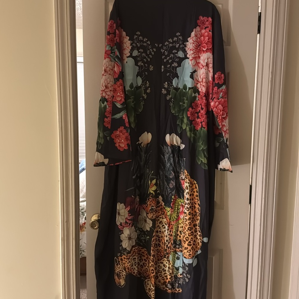 NWOT Shein Floral Curvy Cover Up Long Sleeve Dress Size 4X - Picture 10 of 10